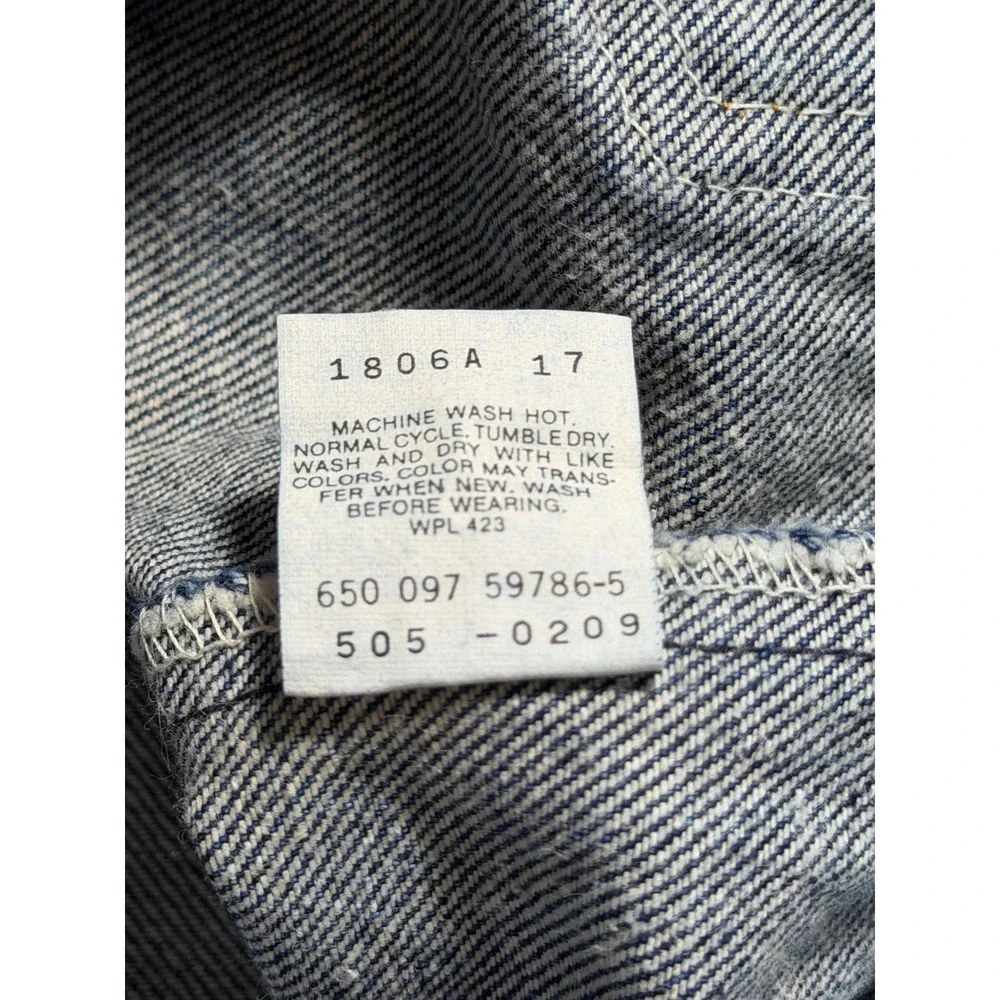 Vintage Levi's 505-0209, USA Acid Wash Jeans W33 L29 100% Cotton‎ Heavy Denim
